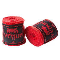 Бинты Venum боксерские 3 метра хлопок с эластаном красные