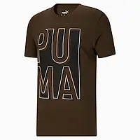 Хаки мужская футболка puma outside the box men's logo tee новая оригинал из сша