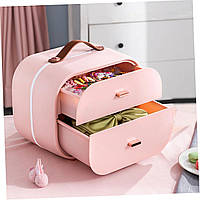 Скринька-органайзер для зберігання шпильок та грезинок Скринька для прикрас Рожевий