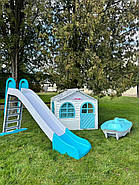 Набір дитячий ТМ Doloni Будиночок XL, пісочниця, гірка велика 243 см, сіро-блакитний, фото 2