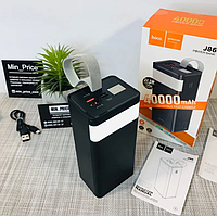 Power bank універсальні мобільні батареї 40000 mah hoco j86 Павербанк із цифровим дисплеєм і потужним ліхтариком
