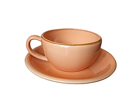 Чашка з блюдцем IDEAL Ceramic 250мл, персик