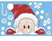 Наклейки новогодние "Дед Мороз" (Санта-Клаус)- размер стикера 20*30см, силикон