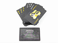 Игральные карты «Черное золото» премиумякости из черного ПВХ пластика для игры в покер