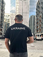 Чоловіча футболка оверсайз чорного кольору з принтом Ukraine 7213, фото 6