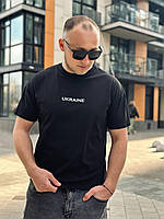 Чоловіча футболка оверсайз чорного кольору з принтом Ukraine 7213, фото 7