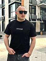 Чоловіча футболка оверсайз чорного кольору з принтом Ukraine 7213, фото 9