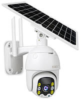Уличная поворотная PTZ аккумуляторная IP камера видеонаблюдения Q5 Wi-FI с солнечной панелью (7584) hd