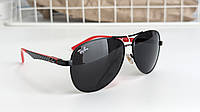 Ray-Ban Carbon 8313 Очки Солнцезащитные чёрно красные с металлической оправой для автомобиля Авиатор