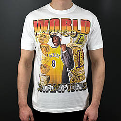 Футболка з принтом Kobe Bryant NBA Rings M Білий
