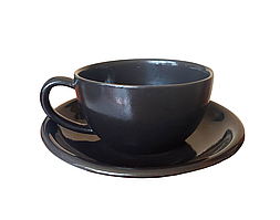 Чашка з блюдцем IDEAL Ceramic 250мл, чорний