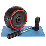 Ролик гімнастичний колесо для преса одинарне 20 см SP-Sport FI-1696, фото 5