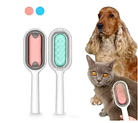 Щетка для сухого и влажного вычесывания собак и котов 4 в 1 Pet Grooming Comb Розовая m1077r