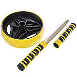 Ролик гімнастичний колесо для преса одинарне 18.5 см Zelart FI-2023, фото 4