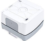 Розетка одинарна IP54 із заземленням та кришкою Mono Electric OCTANS сіра, фото 2