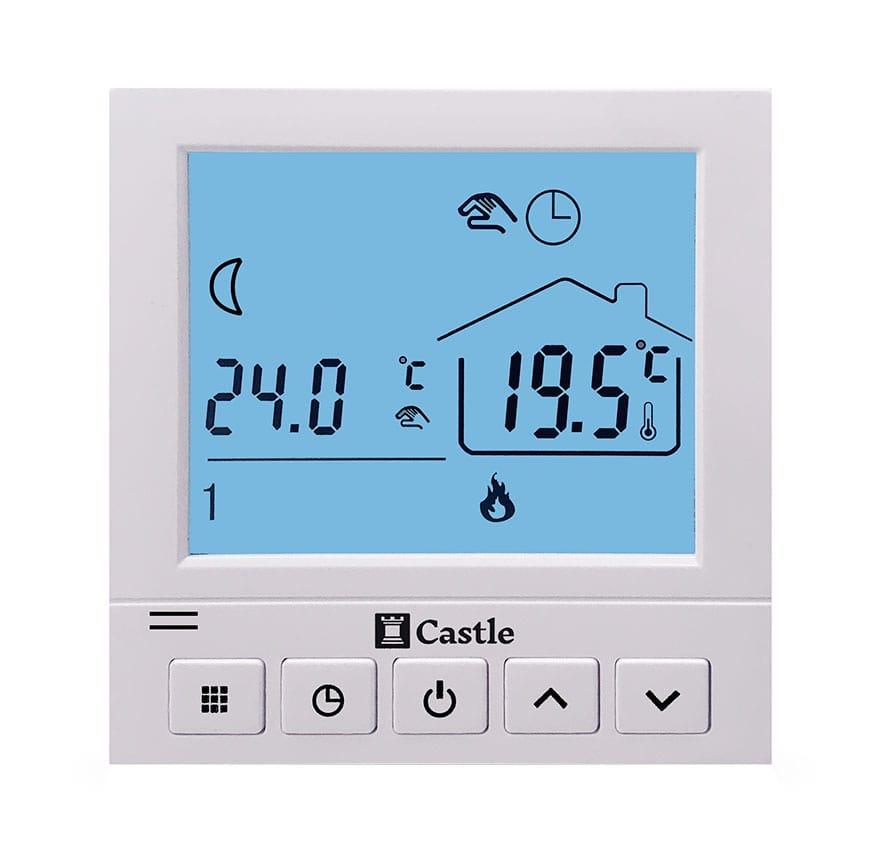 Програмований терморегулятор Castle AC819H Білий