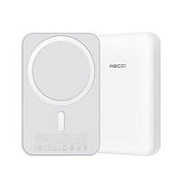 Універсальна мобільна батарея Recci RPB-W11, Wireless Charging with MagSave, 15W, 5000 mAh White