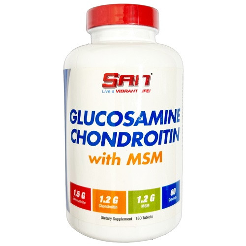 Для суглобів і зв'язок SAN Glucosamine Chondroitin with MSM (180 таблеток.), фото 1
