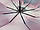 Жіноча парасолька напівавтомат на 9 спиць з квітковим принтом від Frei Regen, фіолетова ручка, 09085-6, фото 5
