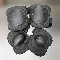 Комплект: наколенники и налокотники тактические, тип 2 (100+ кг), цвет Черный, защитные для военных ll