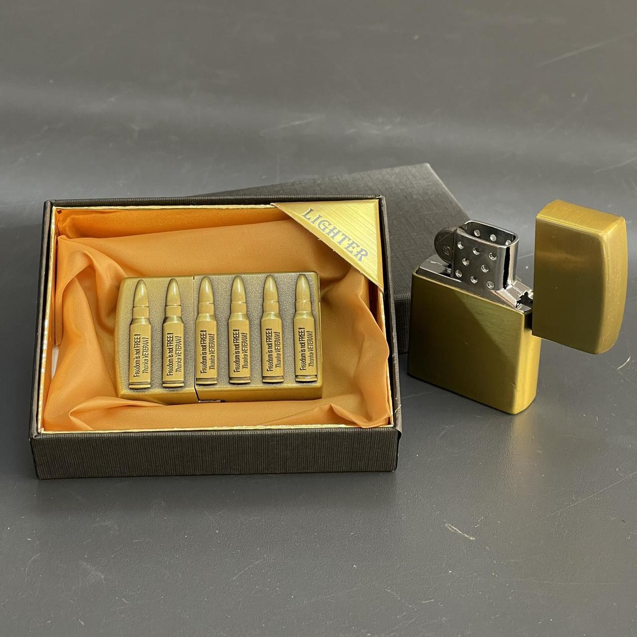 Запальничка подарункова газова "Куля", золота 1157, фото 1