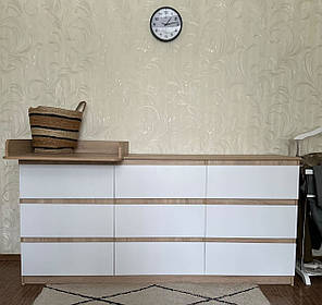 Комод Лайт 9 із накладним пеленатором 1900Х450х900 Сонома/Білий