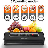 Вакуумна пакувальна машина, вакуумний пакувальник харчових пакетів, машина для вакуумування харчових продуктів, потужне всмоктуван, фото 4