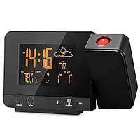 Настольные часы FJ3531B, цифровой будильник с проекцией на потолок, USB-порт для зарядки, гигрометр, термометр