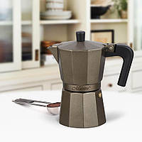 Кофеварка гейзерная Espresso Moka Maestro MR-1666-9 Brown 450мл на 9 чашек алюминиевая