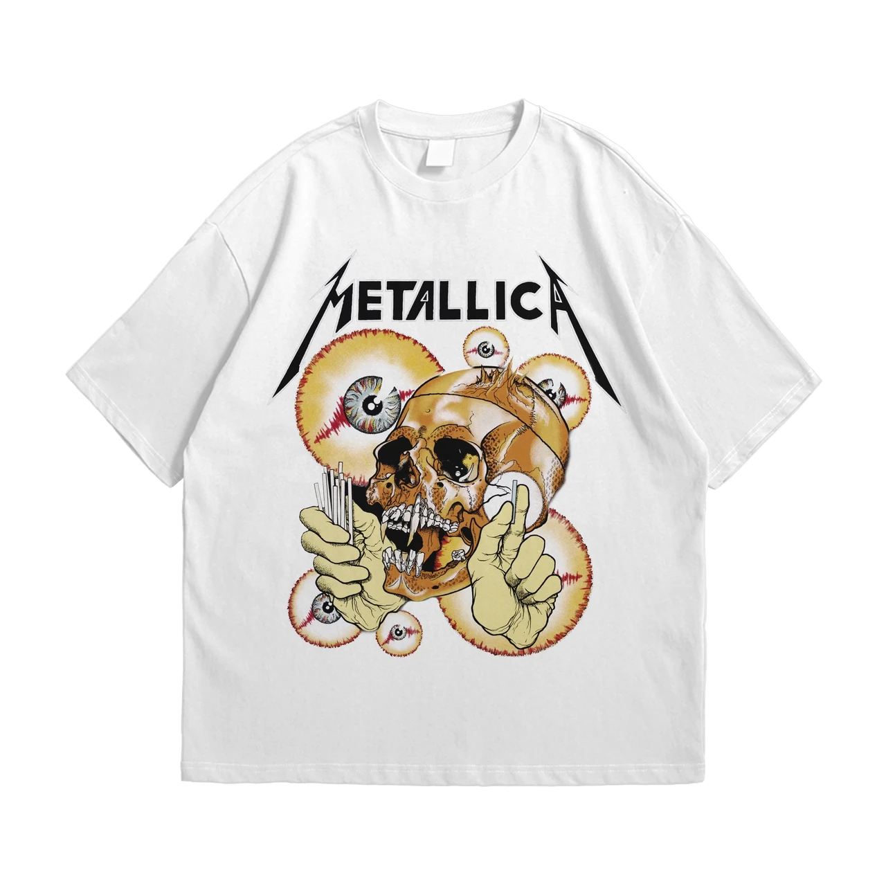 Футболка з принтом Metallica Pushead Skull S Білий