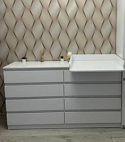 Комод Лайт 8 із накладним пеленатором 1600Х450х900 Білий