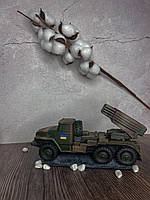 Подарочный милитари сувенир ручной работы, гипсовая статуэтка БМ-21 Град №2 на подарок военному
