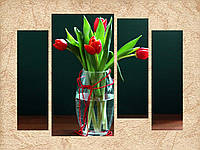Модульная картина "Букет тюльпанов"