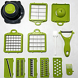 Овочерізка багатофункційна 22в1 механічна набір для нарізки овочів та фруктів з насадками та друшляком, фото 10