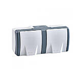 Розетка подвійна IP54 з кришкою без з/з Mono Electric OCTANS сіра, фото 2