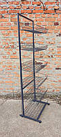 Стелаж Е-60 см чорний універсальний з прямими полицями