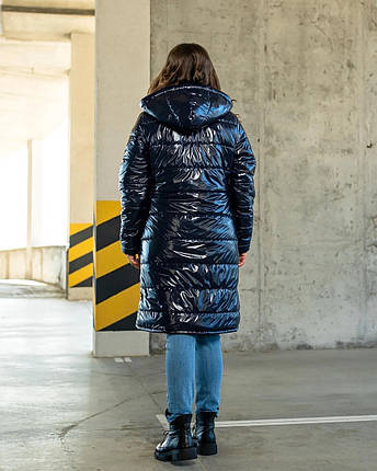 Шикарне жіноче пальто на синтепоні 100, тканина "Плащівка Лаке" 48, 52, 56 розмір 48, фото 2