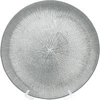 Блюдо сервіровочне Silver Web декоративне Ø33см mebelime , підставна тарілка, скло