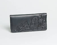 Кожаный кошелек ручной работы 'Сова', качественный клатч-кошелек