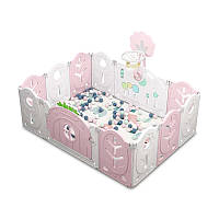 Манеж BabyPlayPen Магической лес встроенное баскетбольное кольцо 123*165*62 см Розовый FE, код: 7439590