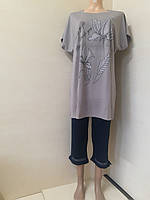Женская летняя футболка туника большие размеры Разные цвета 56 58 60 62 64 66 56