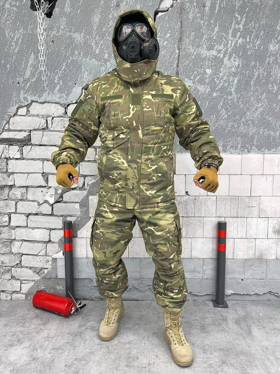 Тактический костюм мультикам на синтепоне, Военный костюм мультикам саржа окоп ВСУ - фото 9 - id-p2152536091