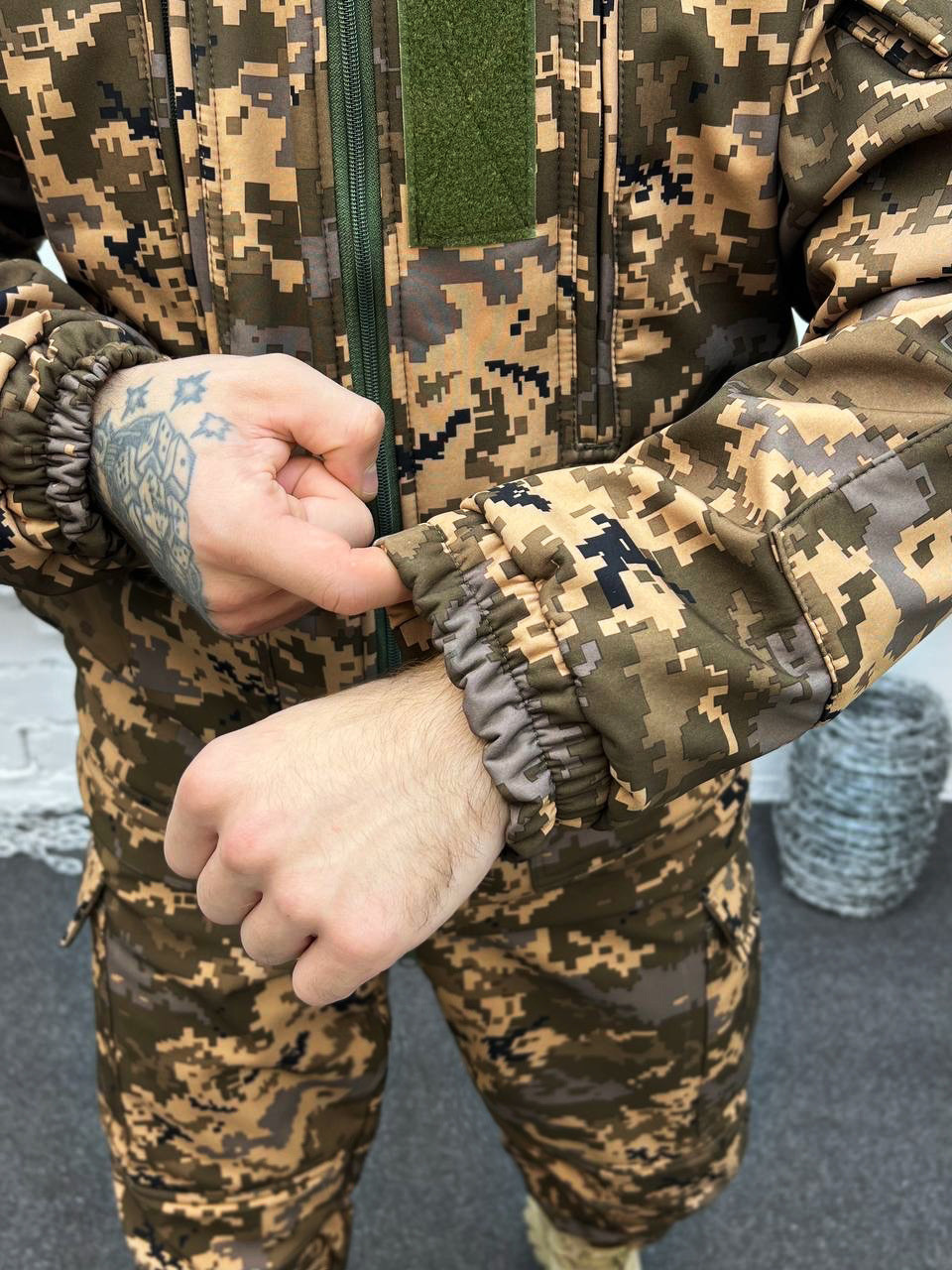Тактический костюм пиксель на флисе Softshell, Военный водонепроницаемый костюм пиксель окоп ВСУ - фото 8 - id-p2152536094