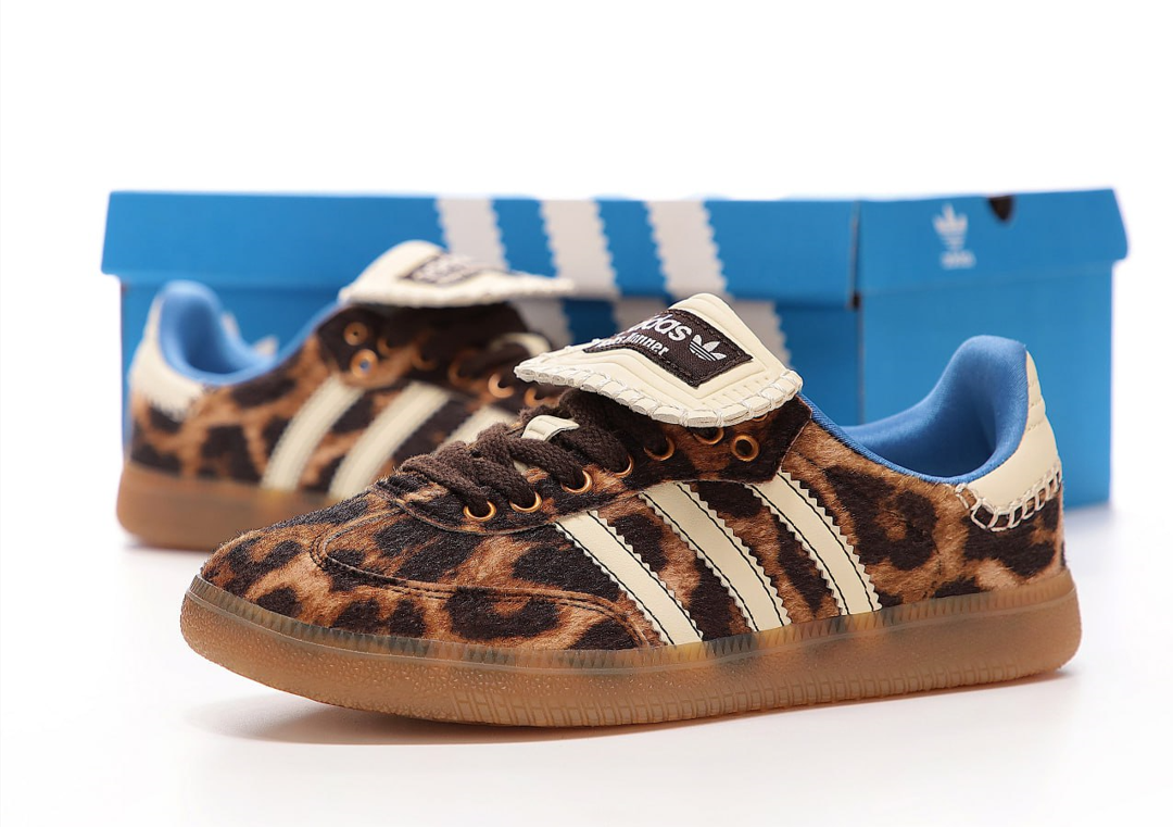 Жіночі кросівки Adidas Samba Wales Bonner Pony Leopard Адідас Самба леопардові тигрові кеди
