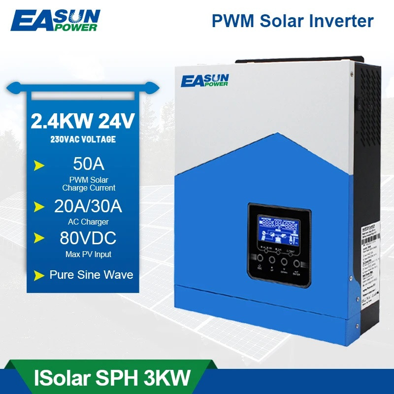 Інвертор гібридний EASUN POWER 3KVA 2400W PWM 50A з чистою синусоїдою в наявності