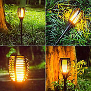 Садовий ліхтар-факел 1 шт в упаковці на сонячній батареї 40 см 6017, фото 6