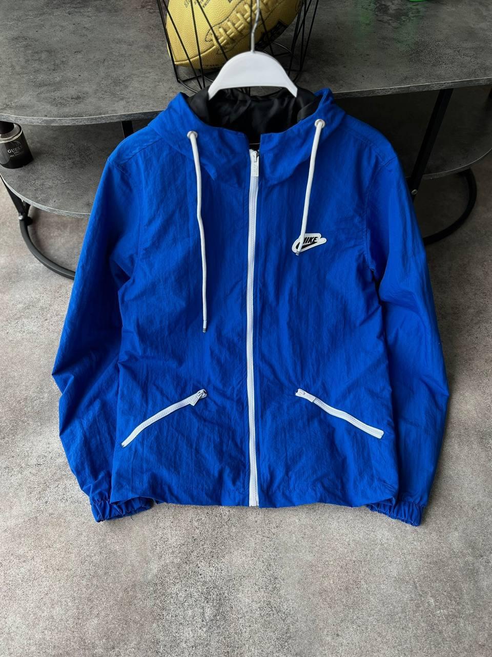 Вітровка куртка чоловіча демісезонна синя з капюшоном Nike Blue Clouds