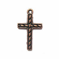 Метал. підвіска "хрестик" мідь (1,5х2,5 см) 10 шт. в уп.