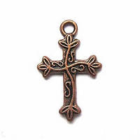 Метал. підвіска "хрестик" мідь (1,6х2,5 см) 8 шт. в уп.