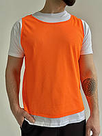 Манишка футбольная мужская тренировочная оранжевая сетка L ATTEKS - 01402